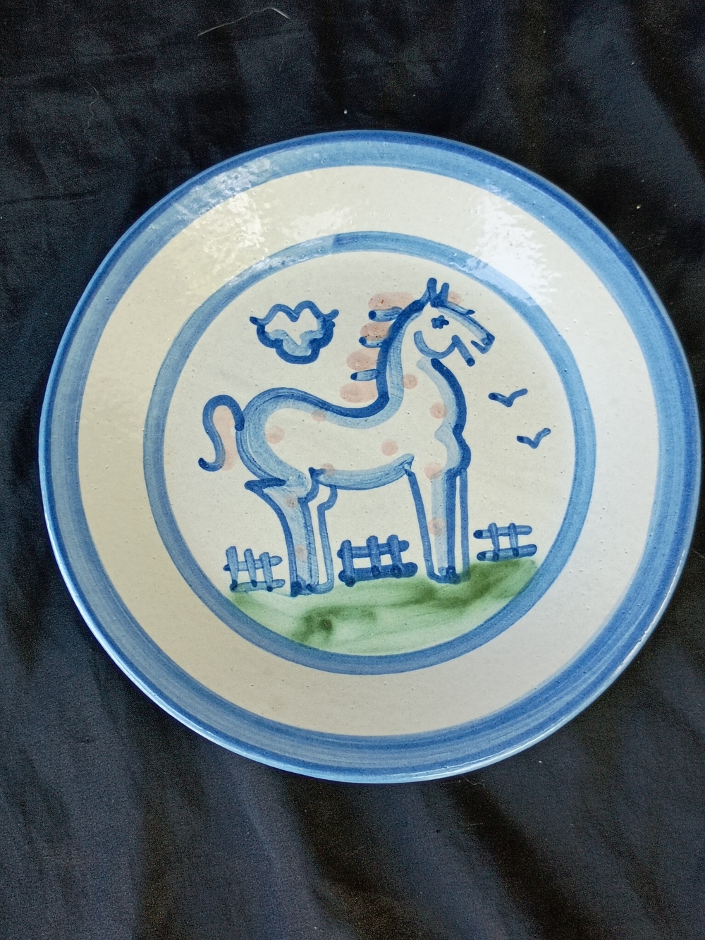 Vtg M.A. Hadley 7 1/2" Salad Dessert Plate Horse Design